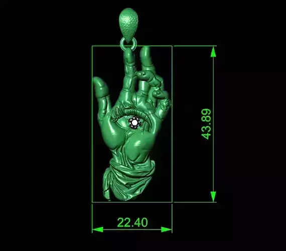 Hand with Eye Symbol 3D print model