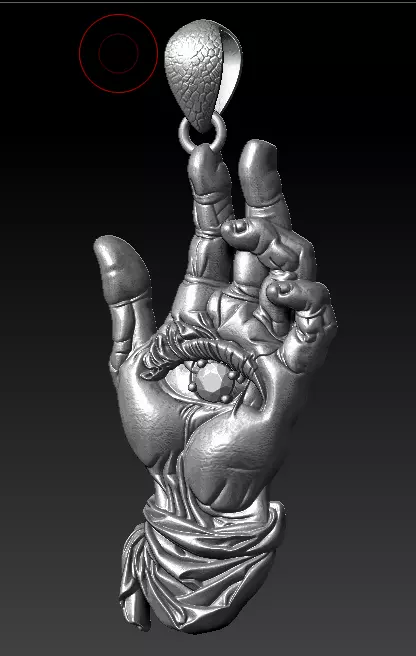 Hand with Eye Symbol 3D print model_1