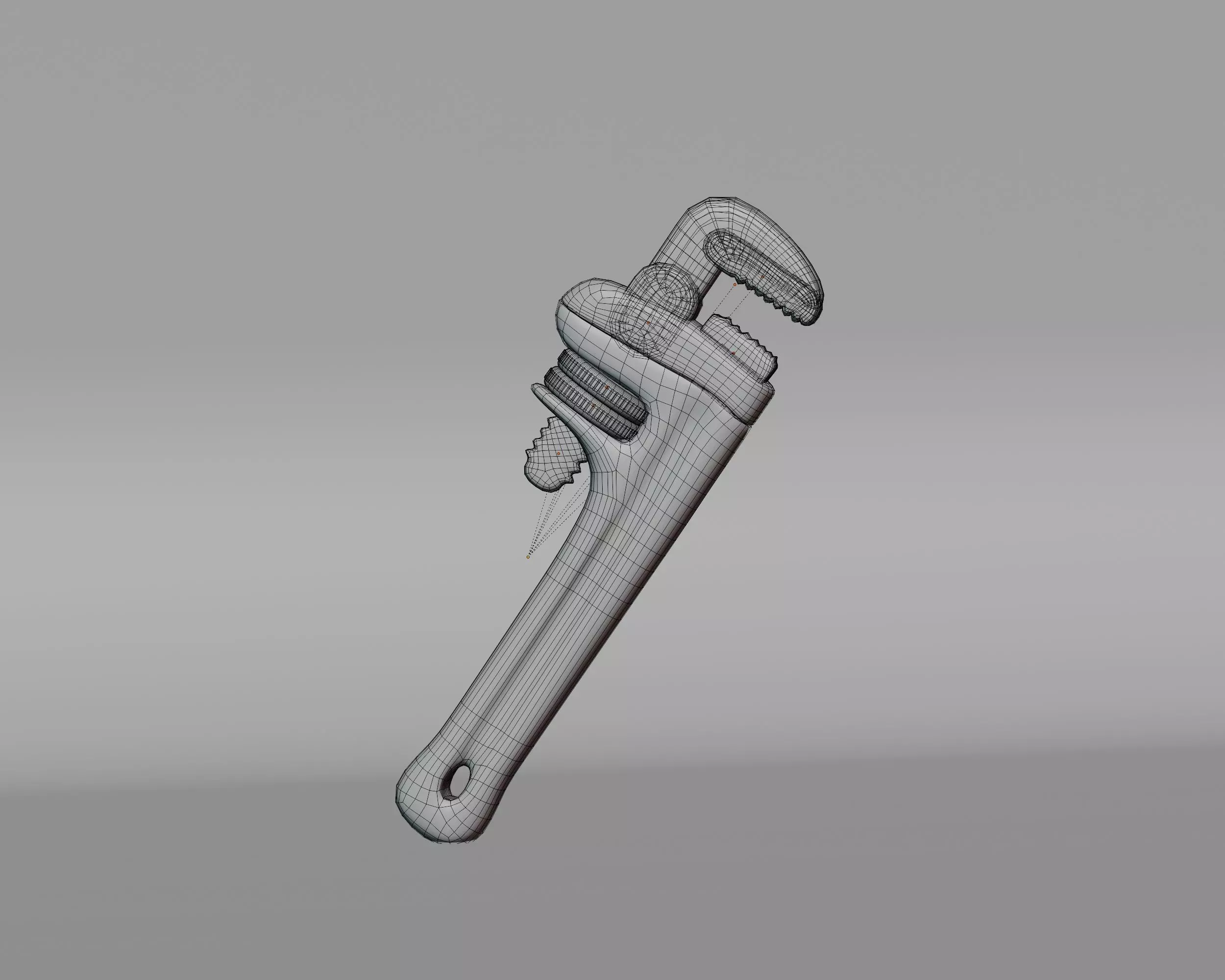 Pipe Wrench Low-poly 3D model_1