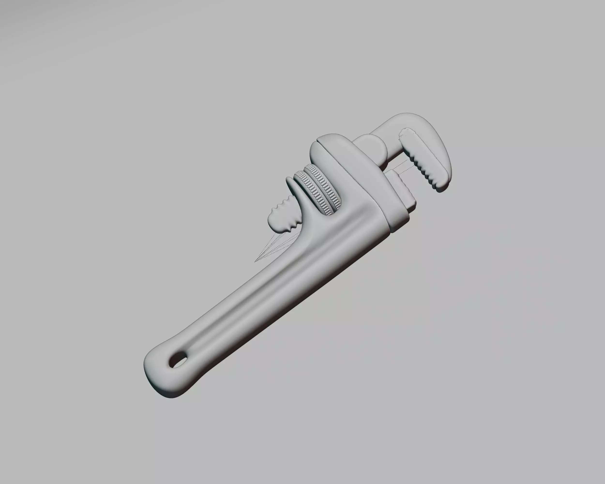 Pipe Wrench Low-poly 3D model_3