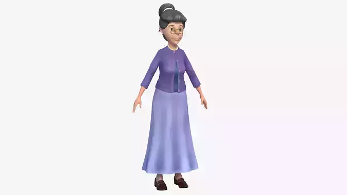 Sweet Cartoon Grandma 3D model