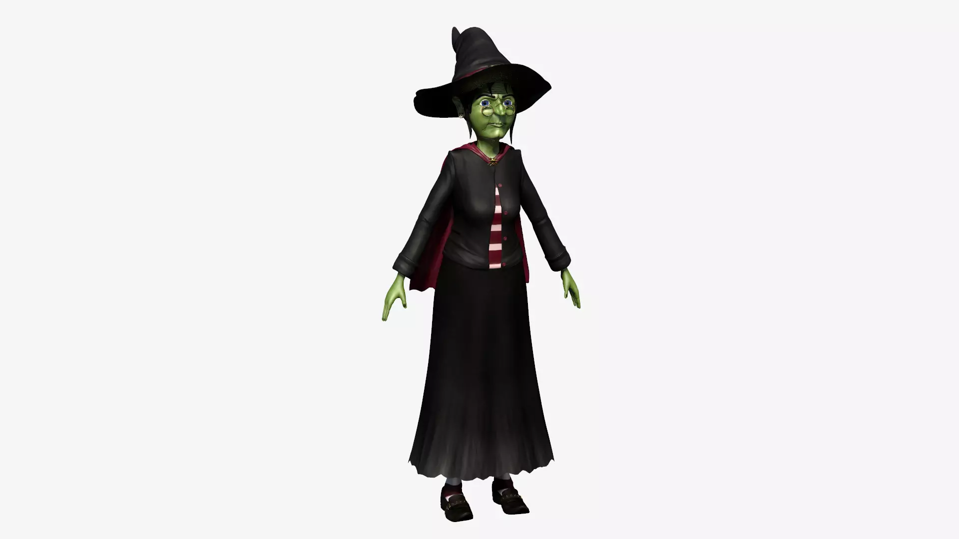Cartoon Witch 3D model_0