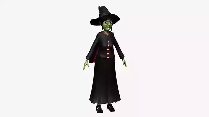 Cartoon Witch 3D model