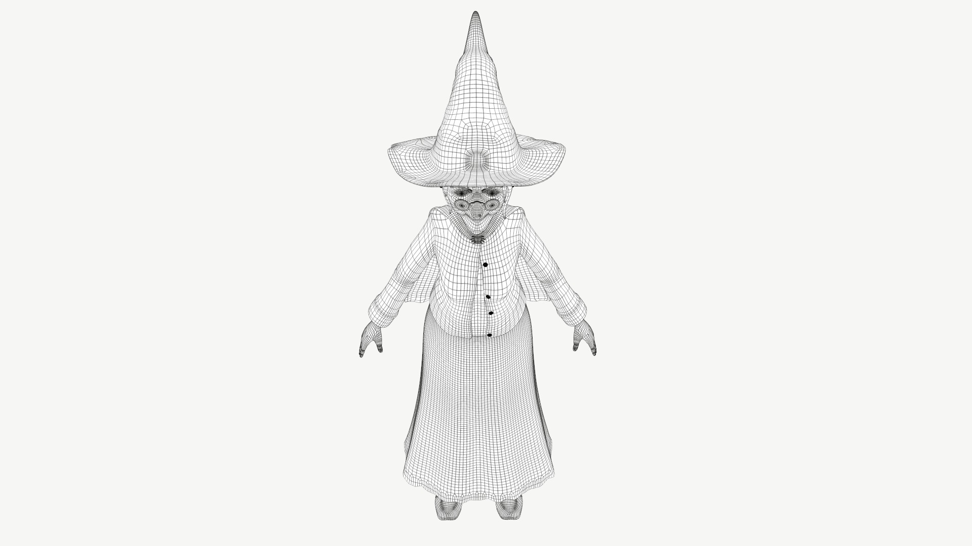Cartoon Witch 3D model_9