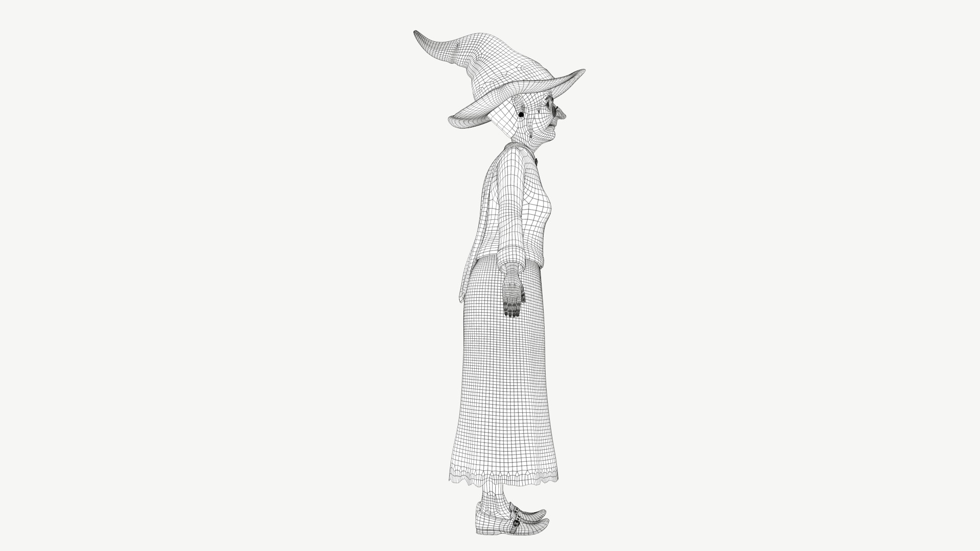 Cartoon Witch 3D model_3