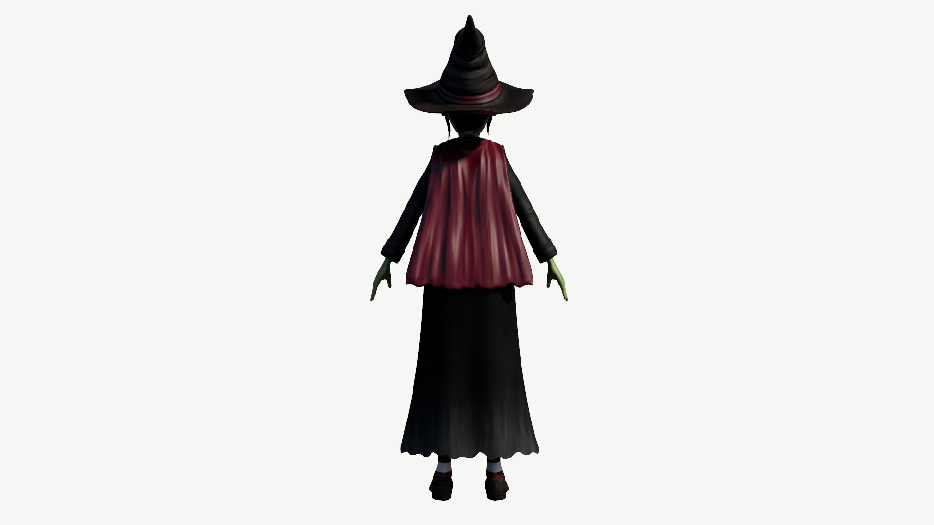 Cartoon Witch 3D model_4
