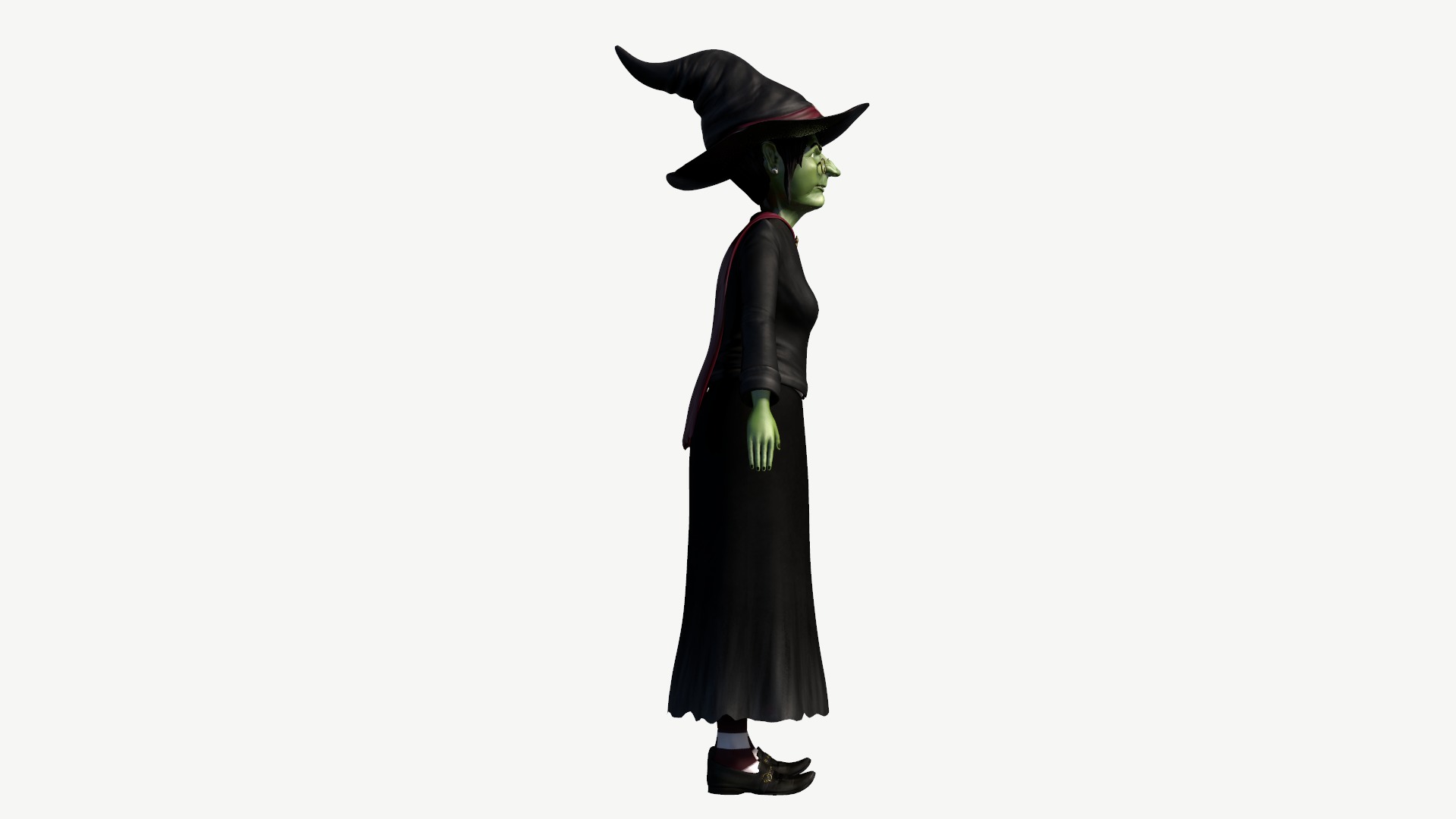 Cartoon Witch 3D model_2
