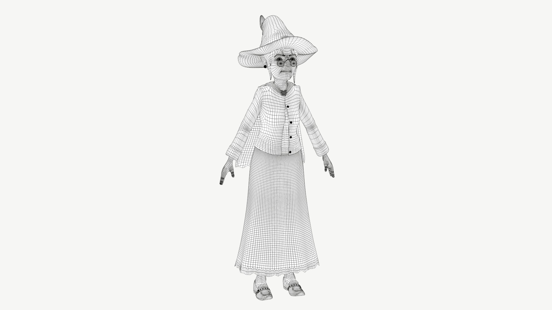 Cartoon Witch 3D model_1