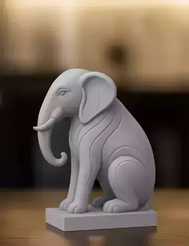 Elephant Statue 3D Model for 3D Printing