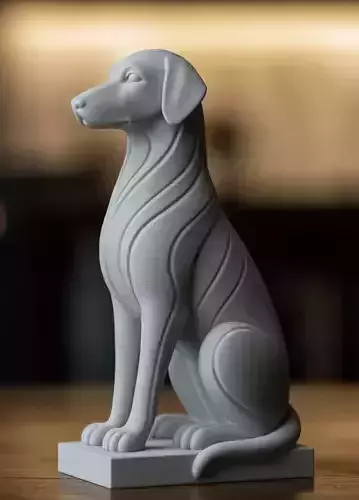 Dog Statue 3D Model for 3D Printing