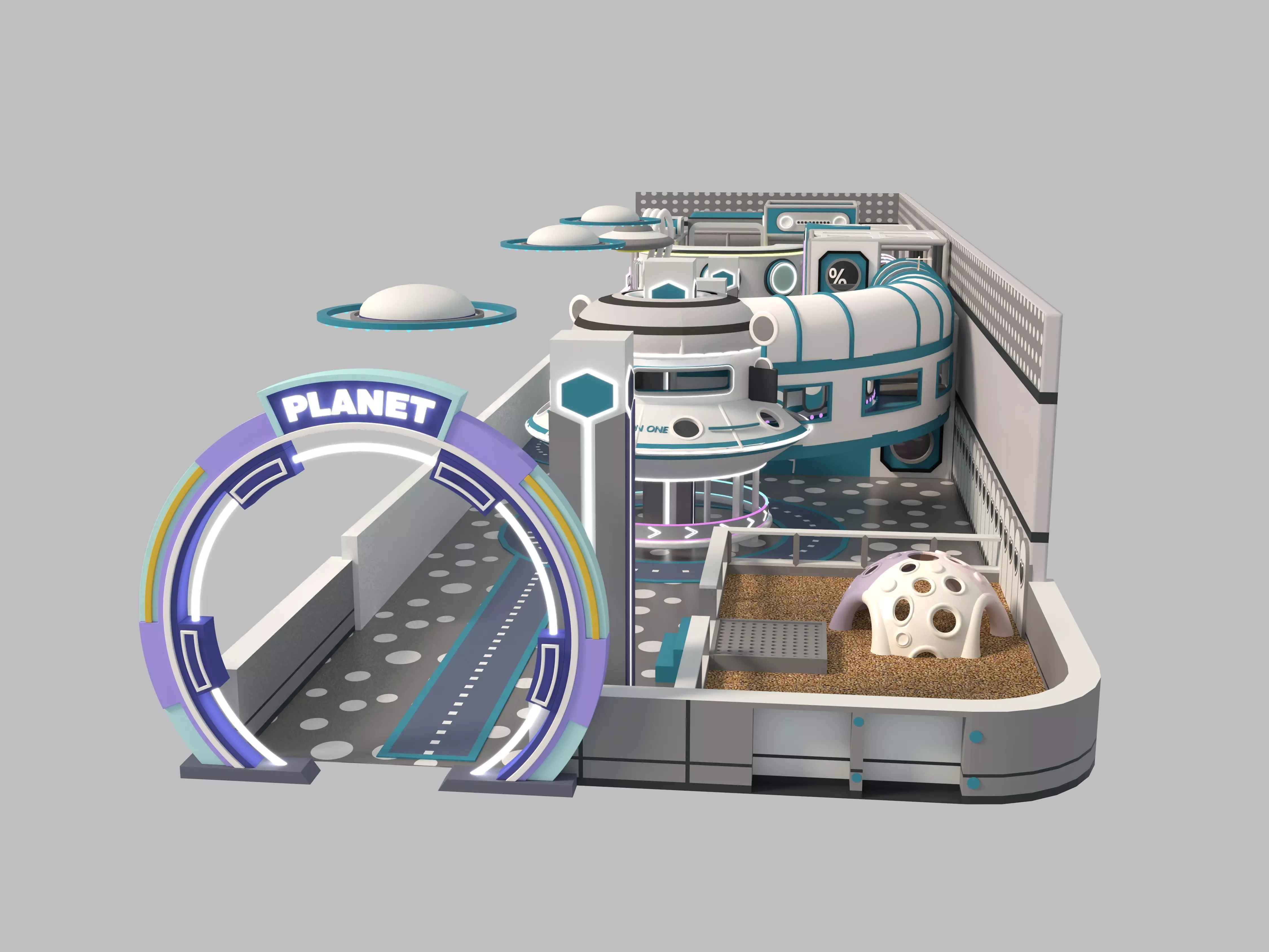 children Indoor amusement park  3D model_8