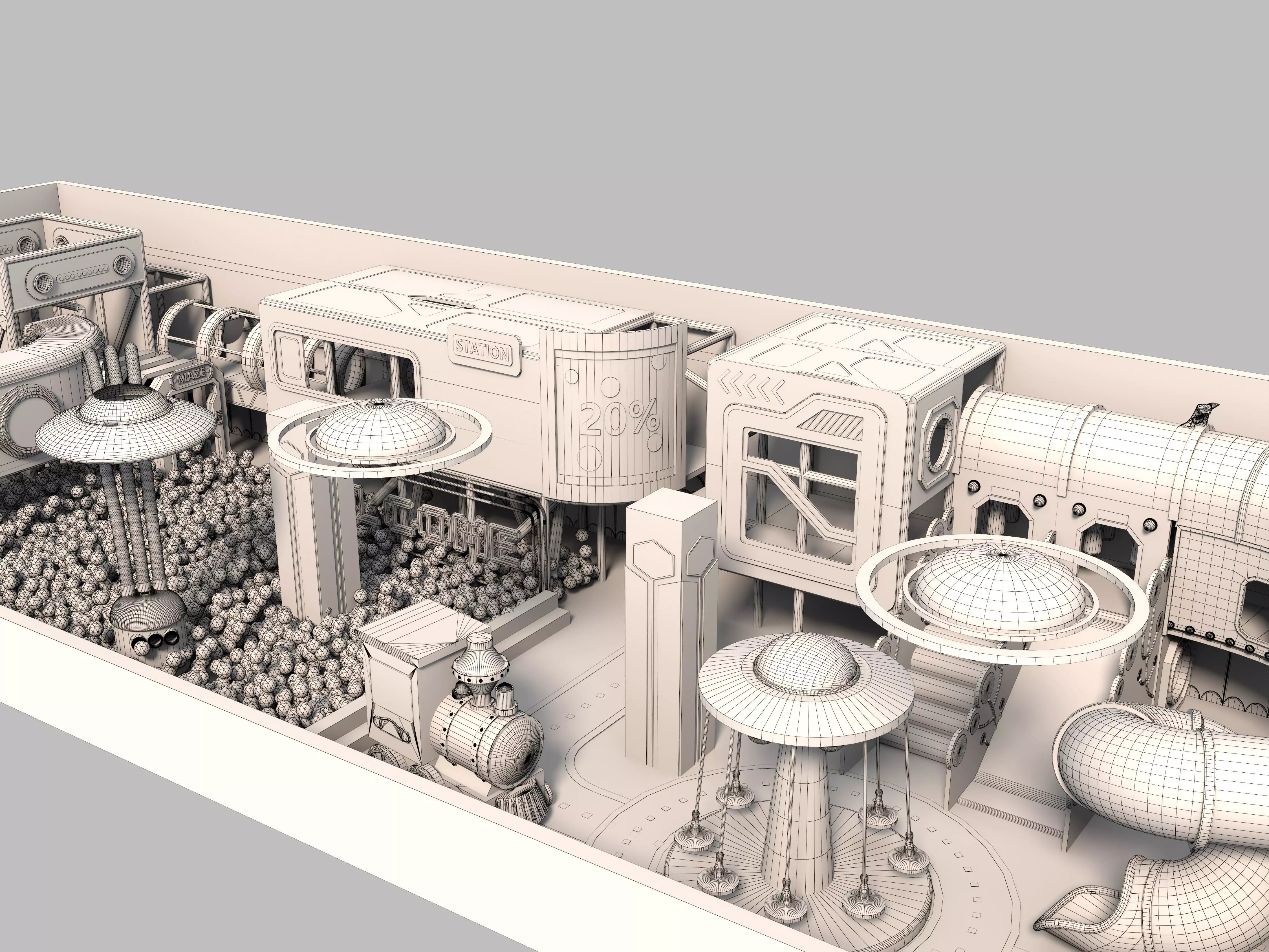 children Indoor amusement park  3D model_14