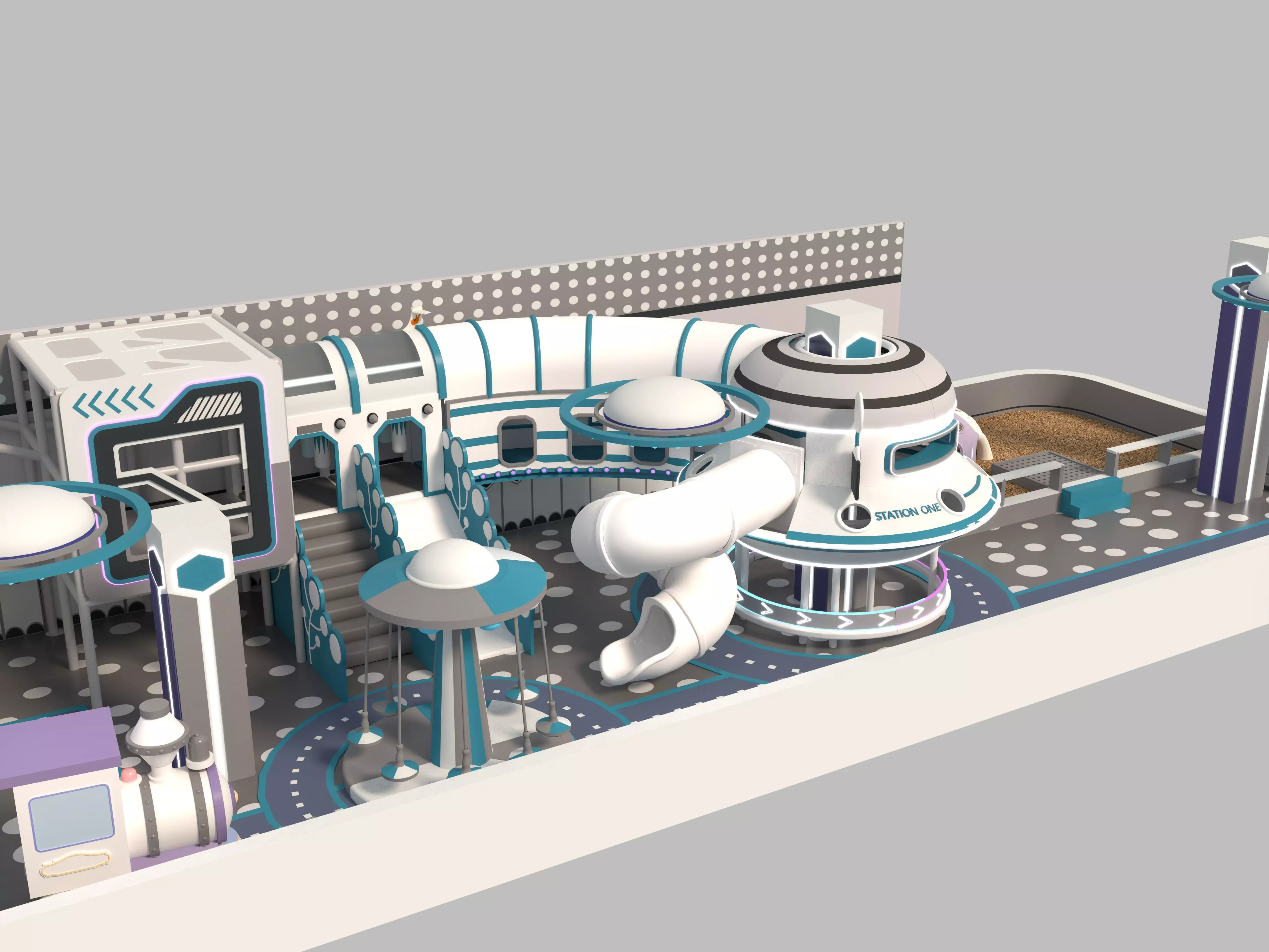 children Indoor amusement park  3D model_7