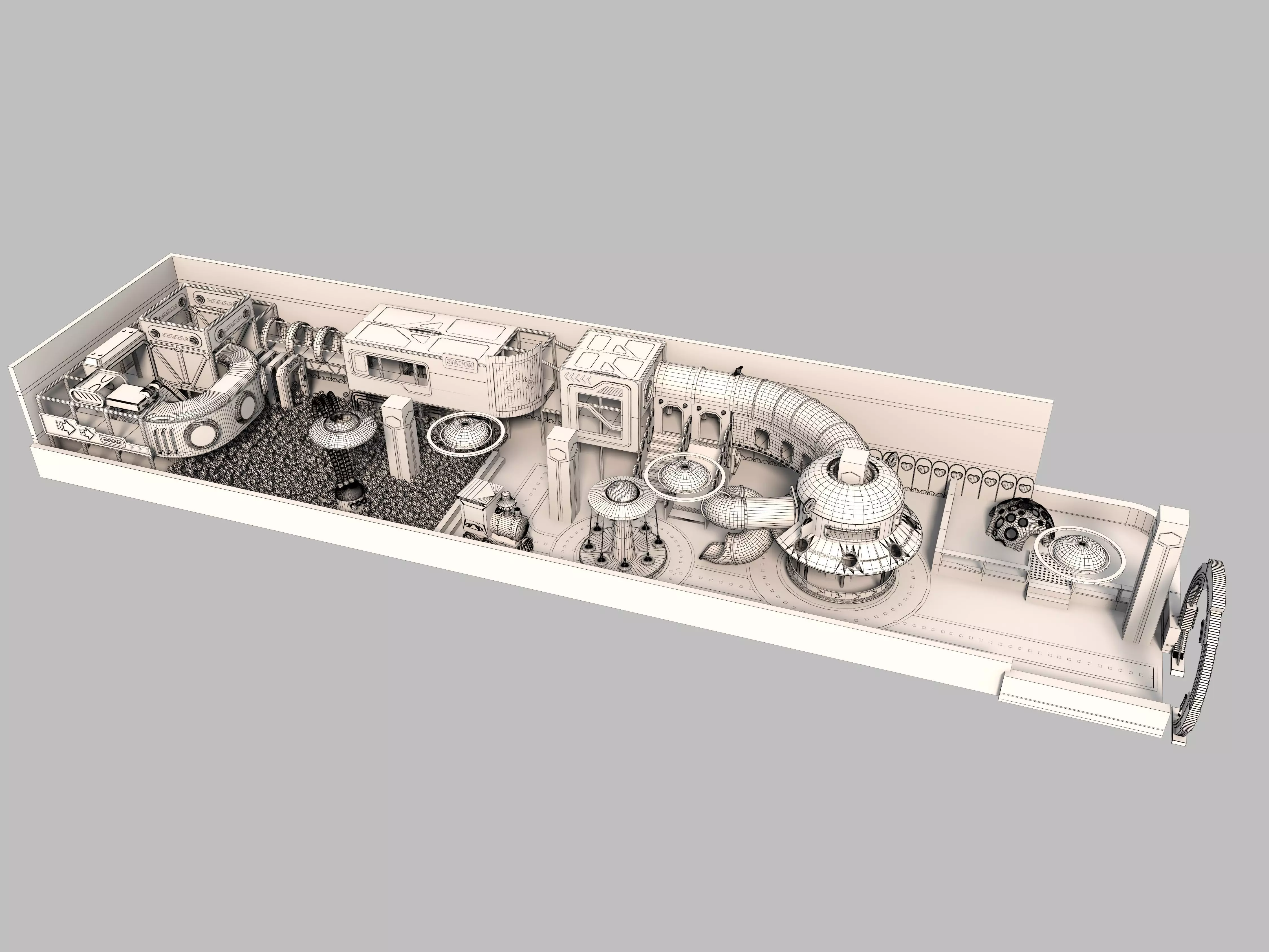 children Indoor amusement park  3D model_10