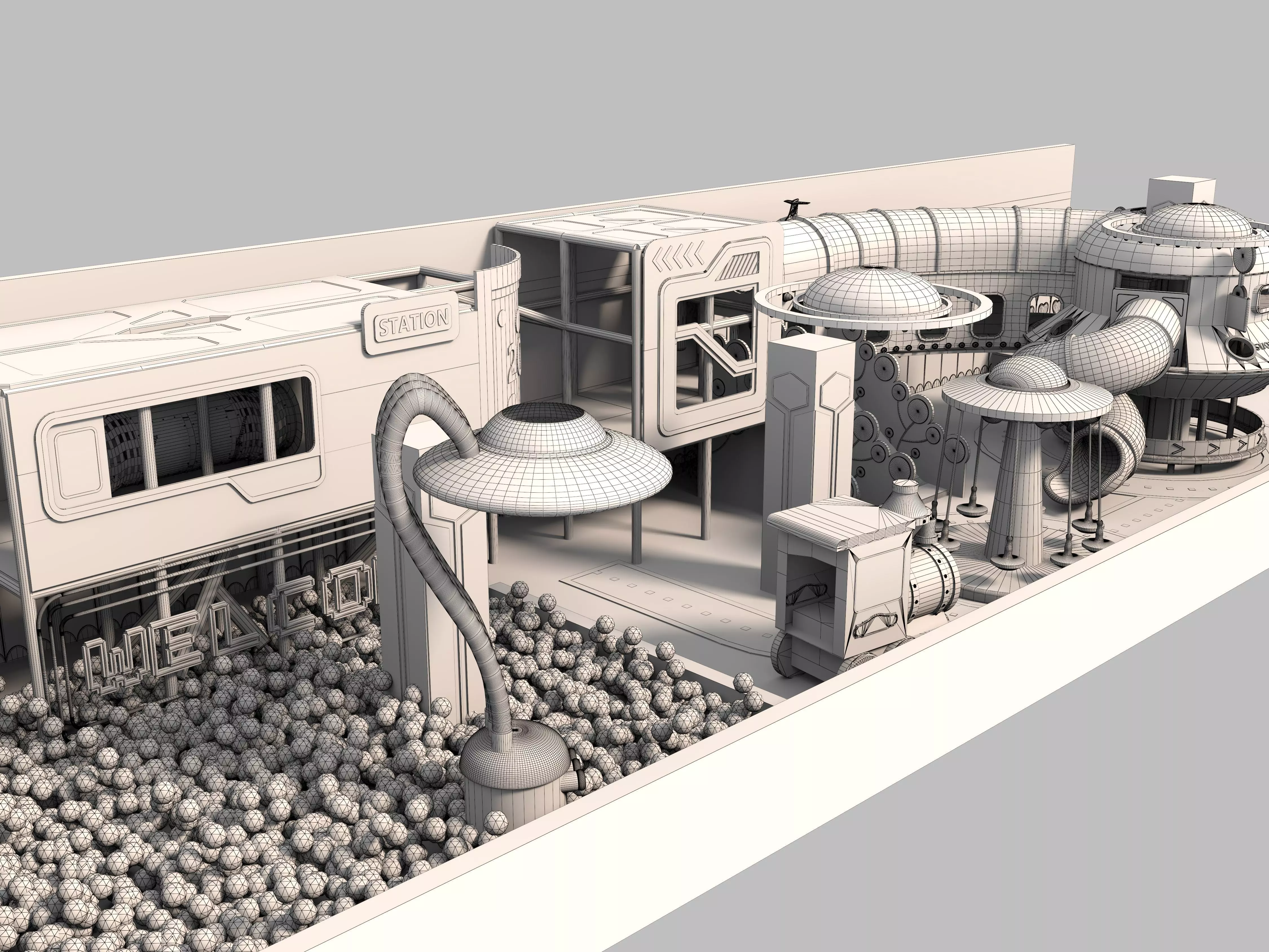 children Indoor amusement park  3D model_16