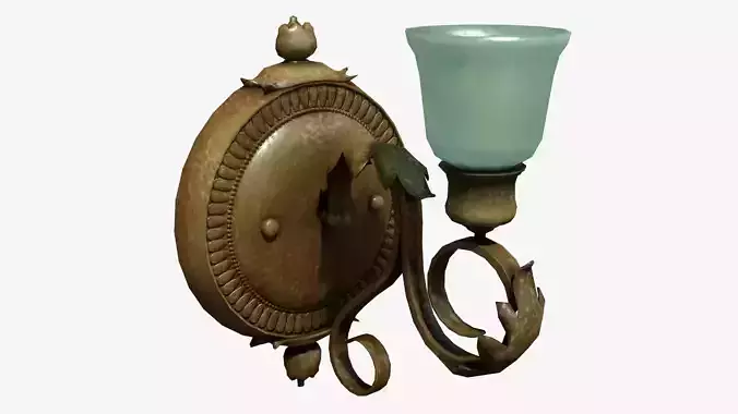 Antique Wall Lamp Low-poly 3D model
