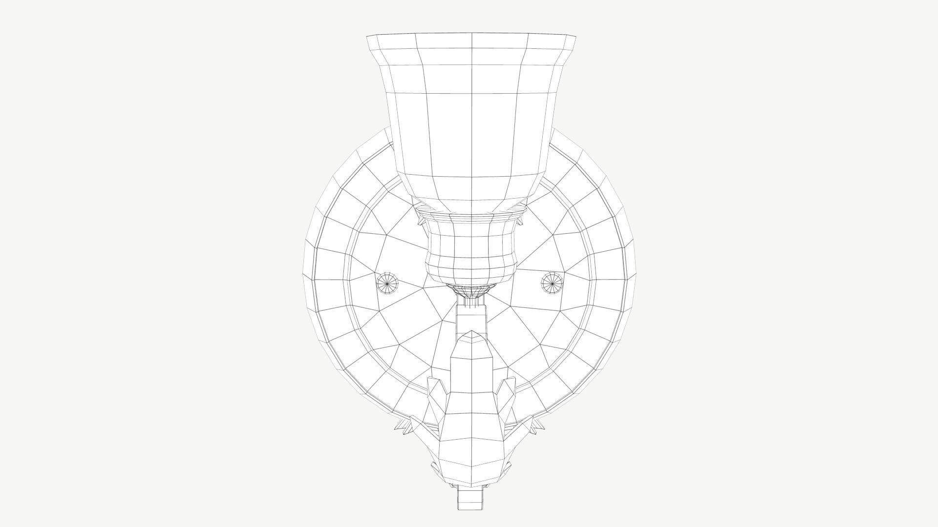 Antique Wall Lamp Low-poly 3D model_7