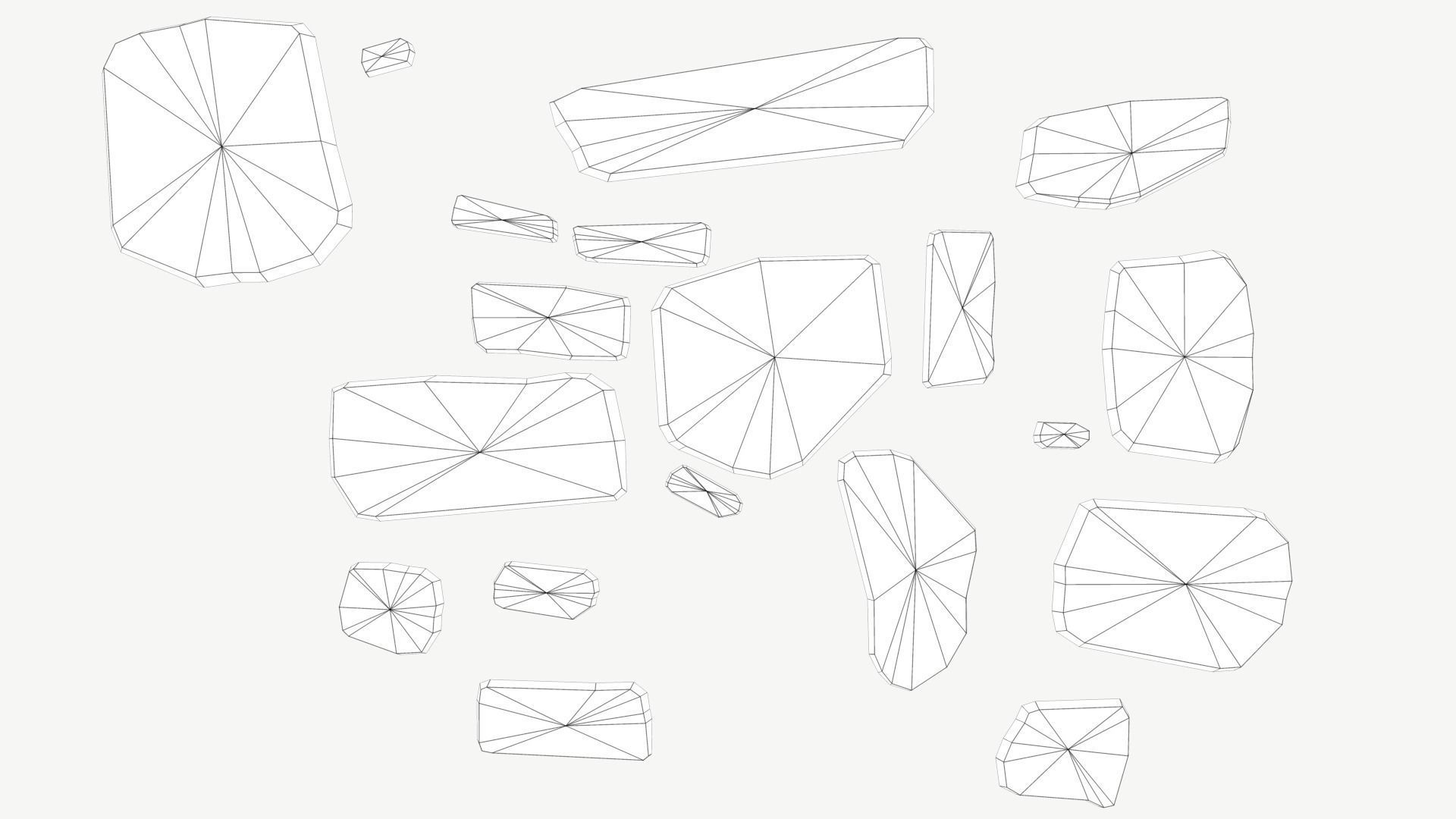 Walkway Stones Set Low-poly 3D model_3