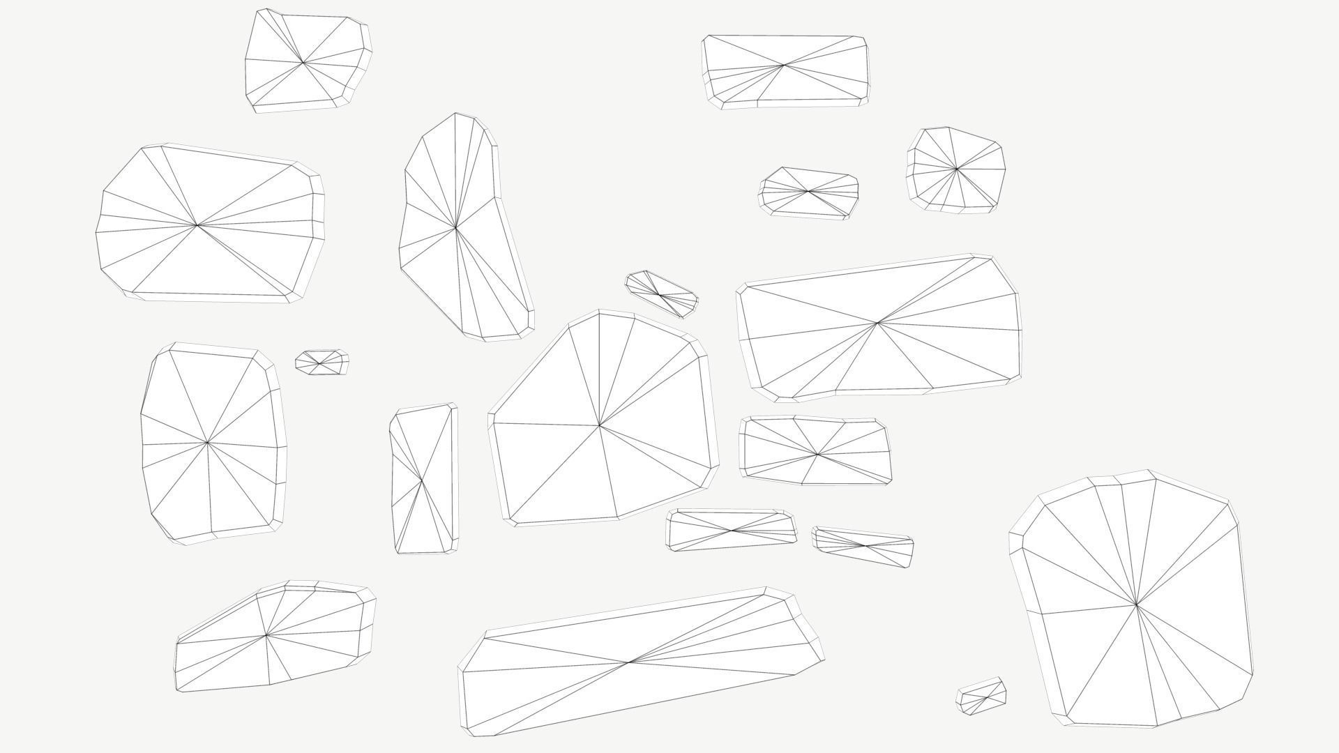 Walkway Stones Set Low-poly 3D model_9