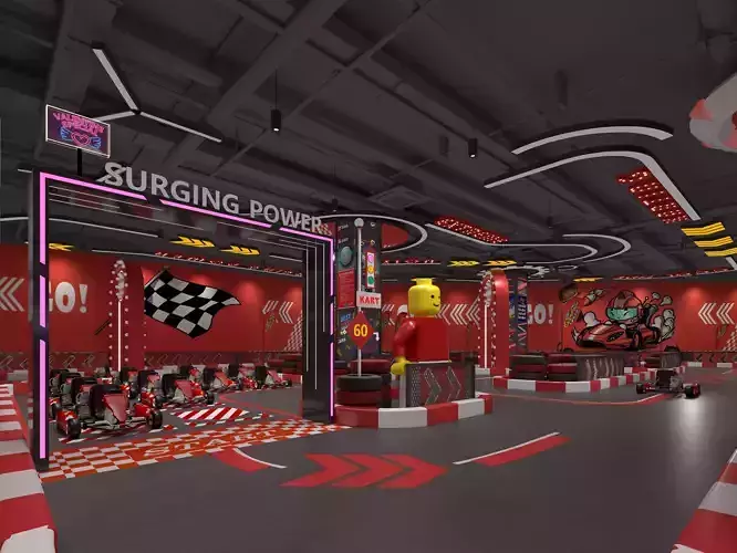 Karting race - environments and props Low-poly 3D model