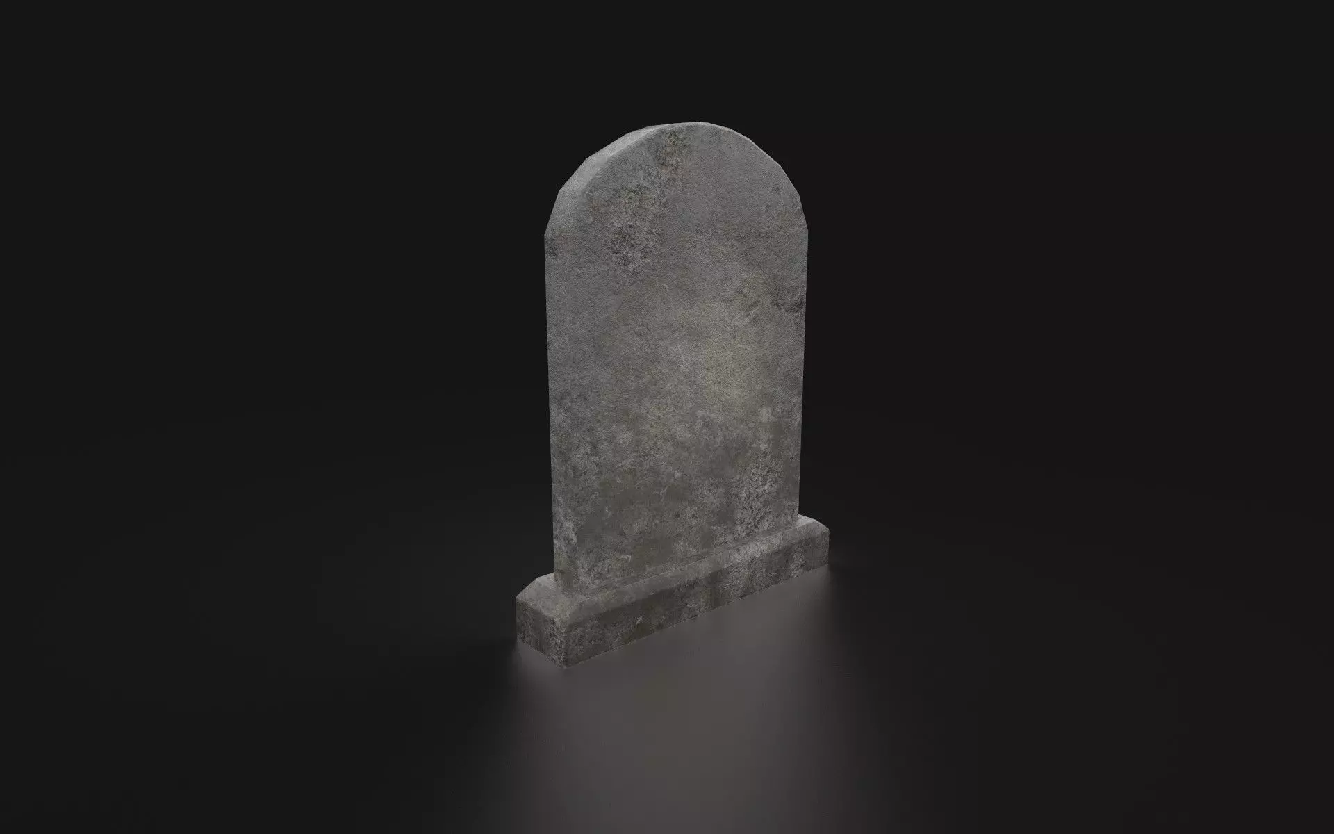 Low Poly Round Top Tombstone Low-poly 3D model_4