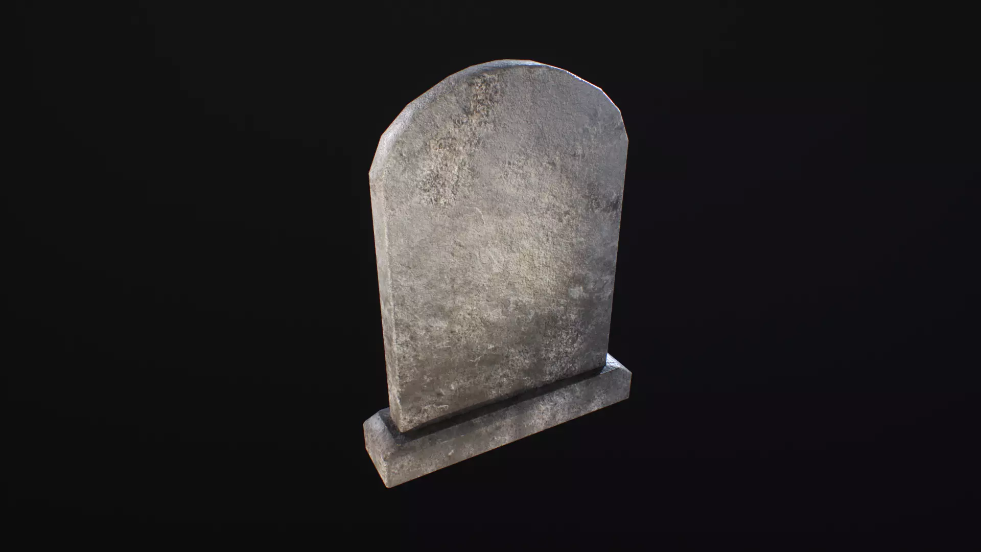 Low Poly Round Top Tombstone Low-poly 3D model_0
