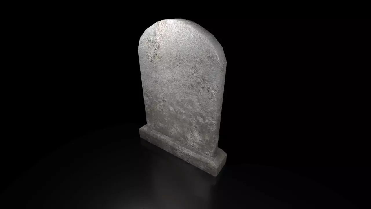 Low Poly Round Top Tombstone Low-poly 3D model_6