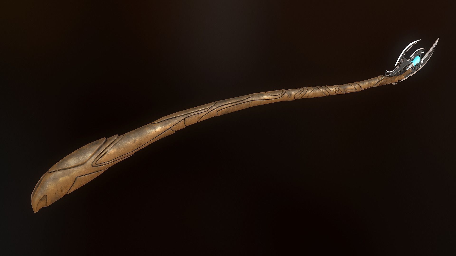 Loki Scepter - Game mesh Low-poly 3D model_3