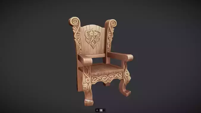 Ornate wooden throne with carvings