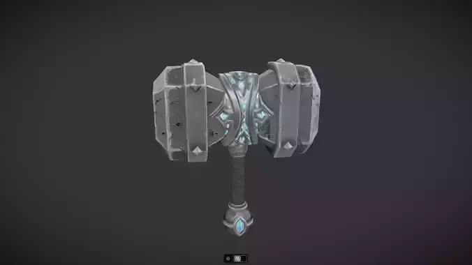 ornate glowing war hammer