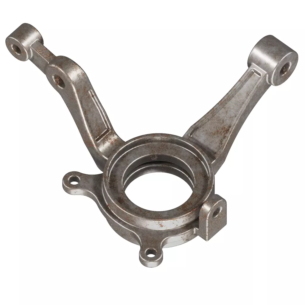 Rusty Vehicle Steering Knuckle 3D model_0