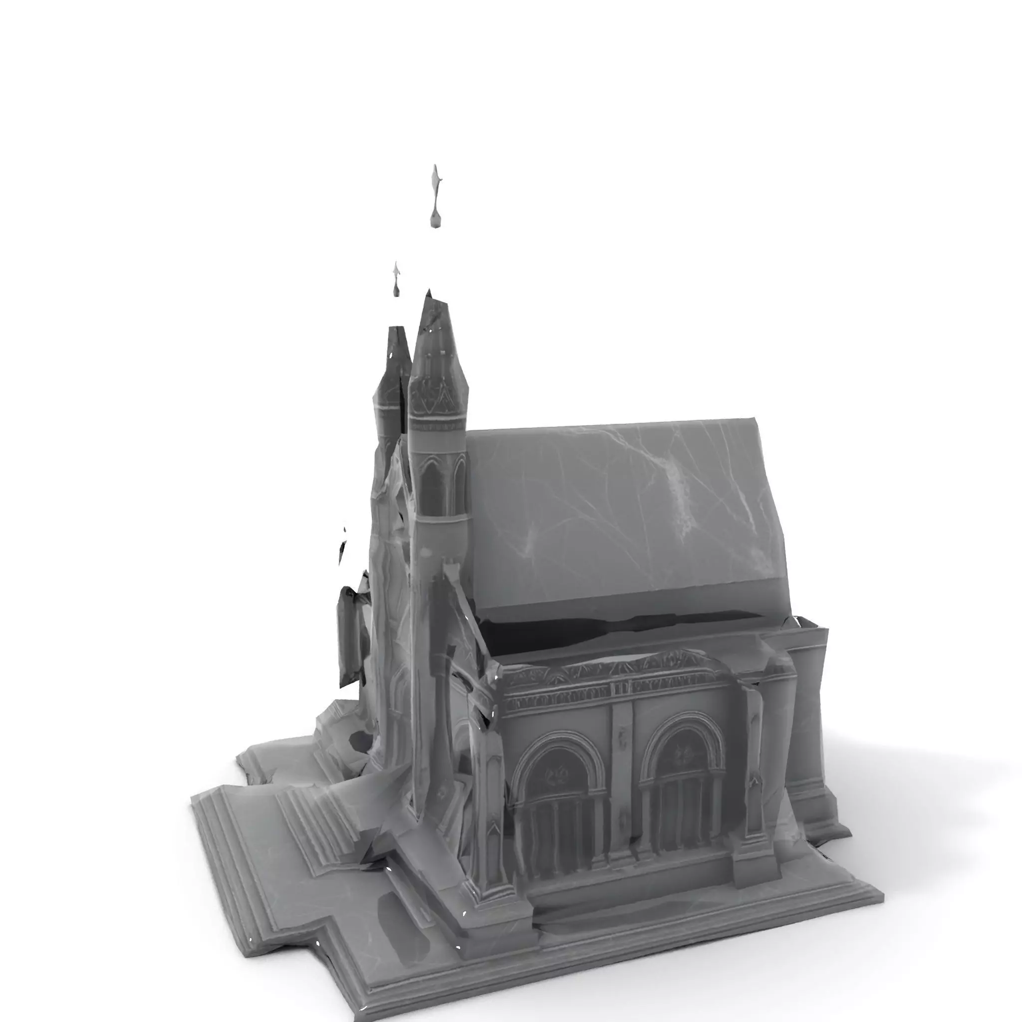 Gothic Stone Cathedral model pack Low-poly 3D model_7