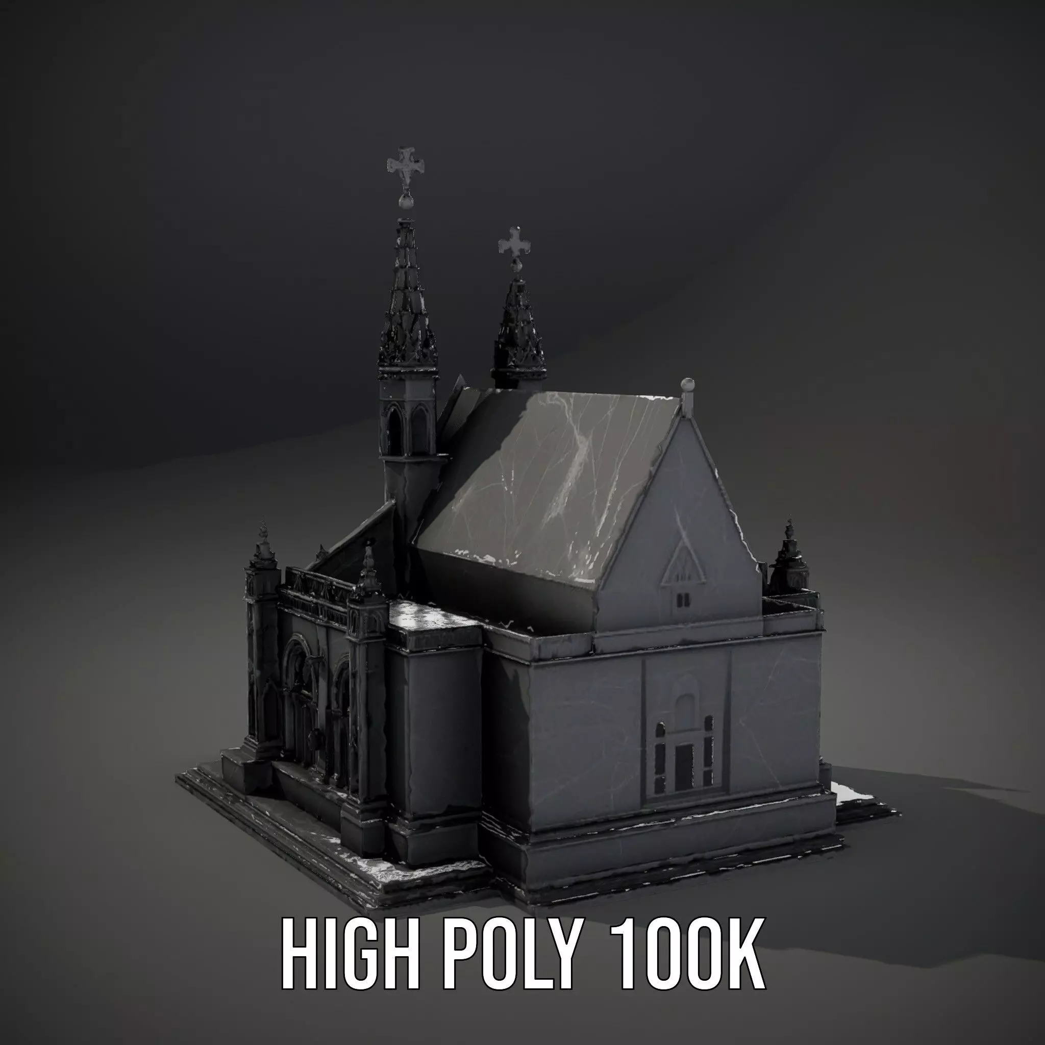 Gothic Stone Cathedral model pack Low-poly 3D model_10