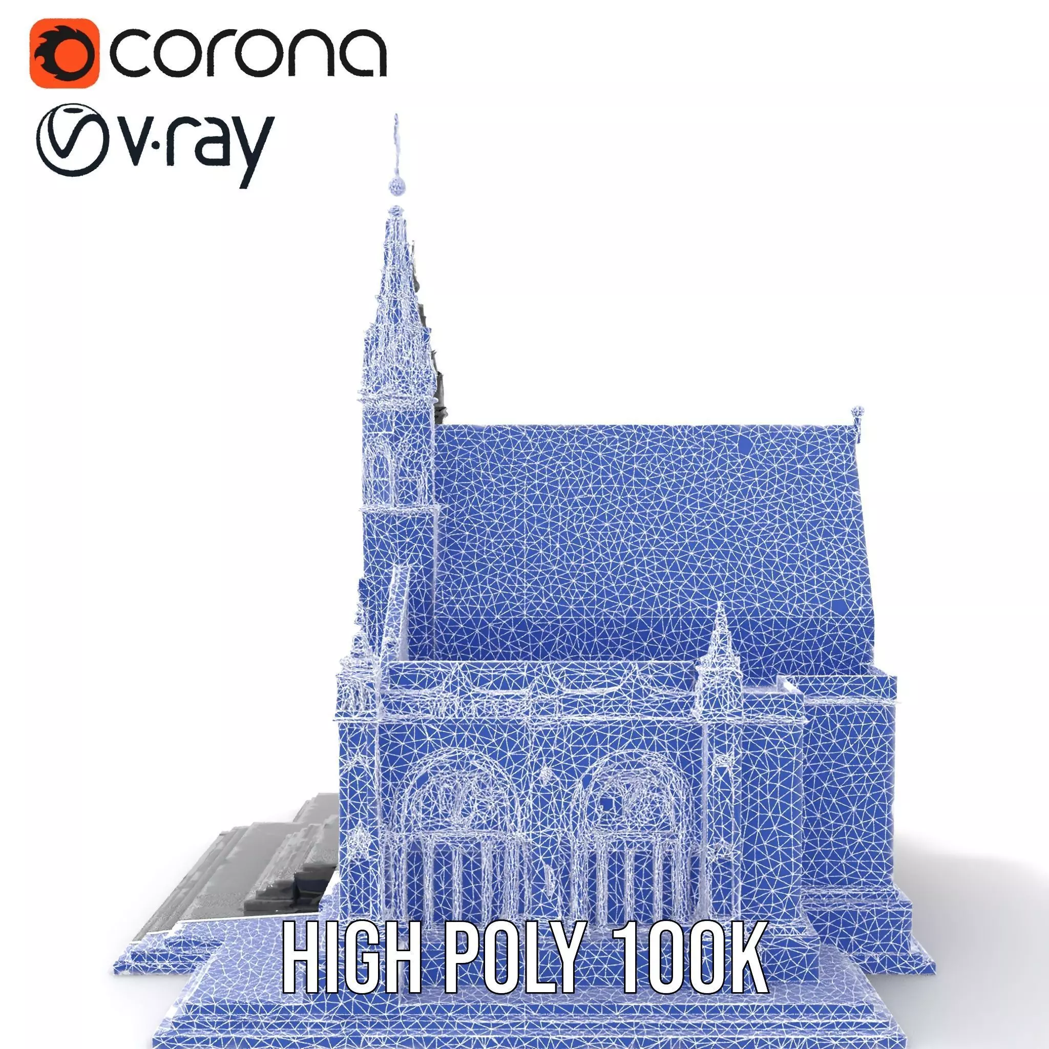 Gothic Stone Cathedral model pack Low-poly 3D model_33