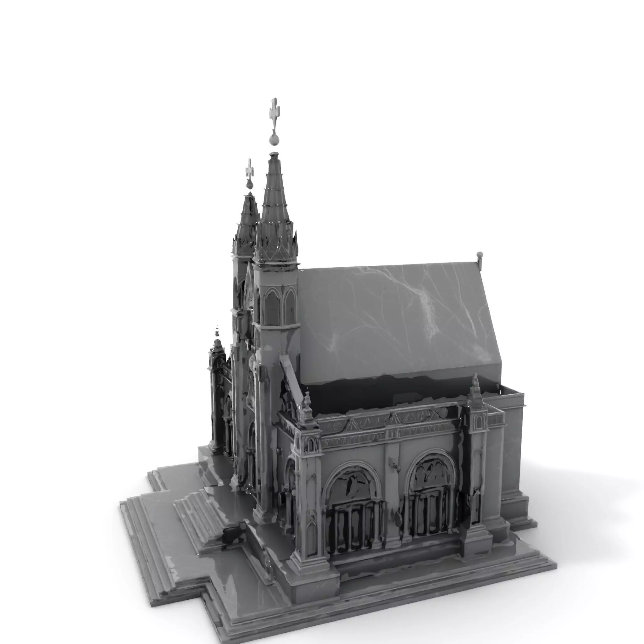 Gothic Stone Cathedral model pack Low-poly 3D model_0