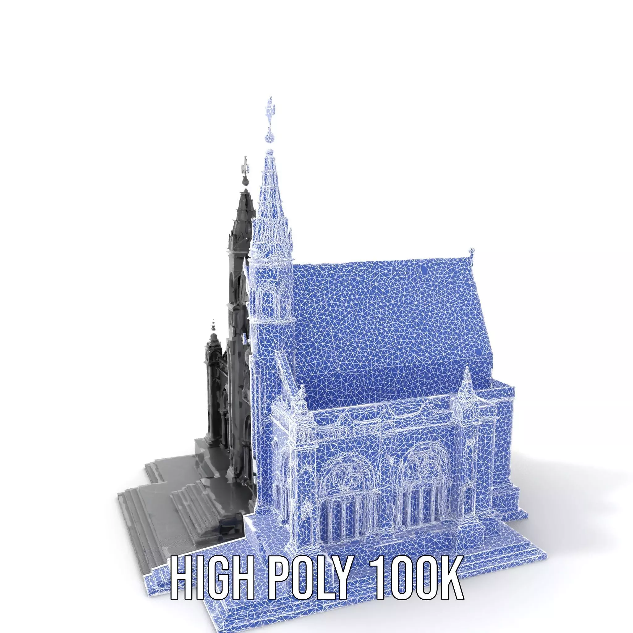 Gothic Stone Cathedral model pack Low-poly 3D model_4