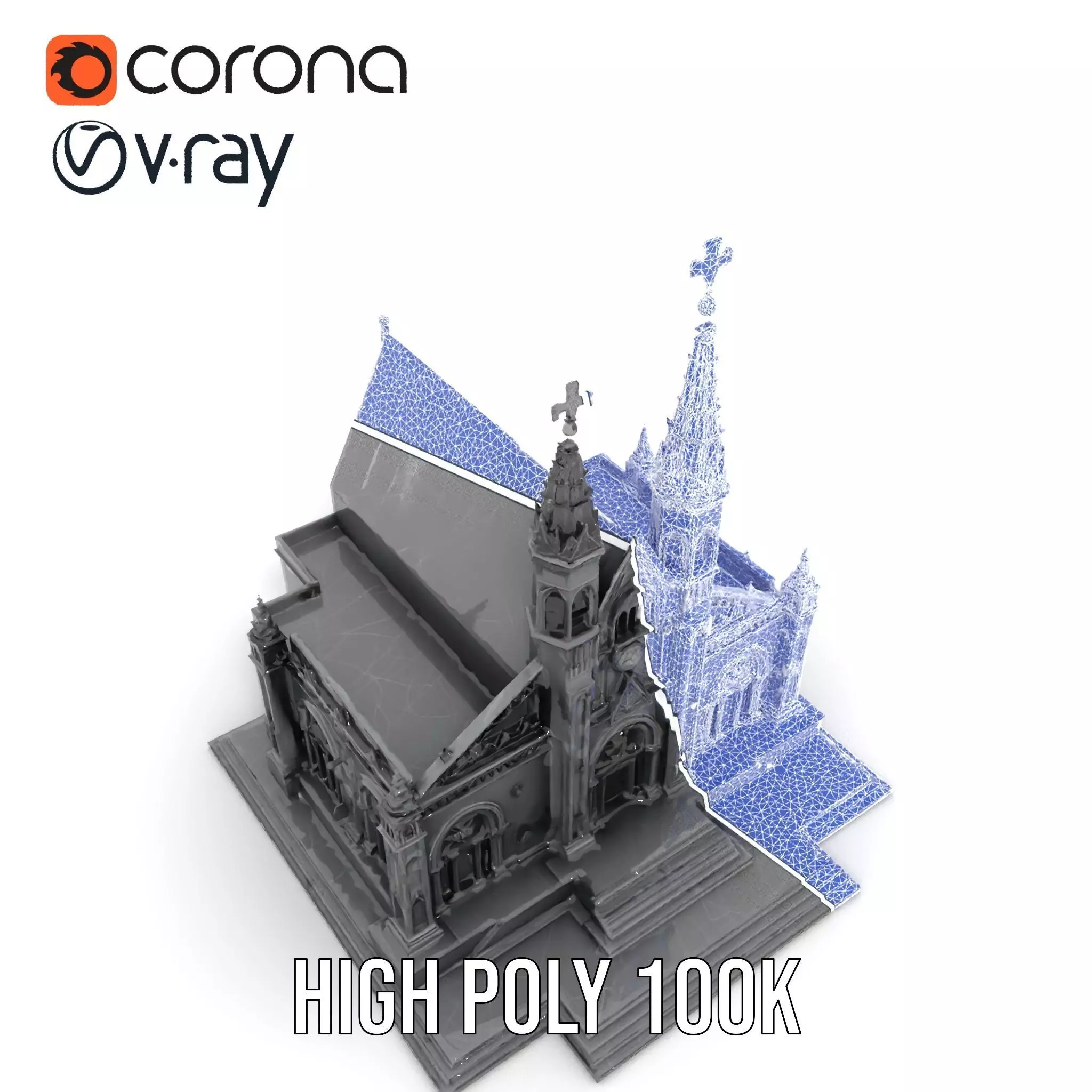 Gothic Stone Cathedral model pack Low-poly 3D model_27