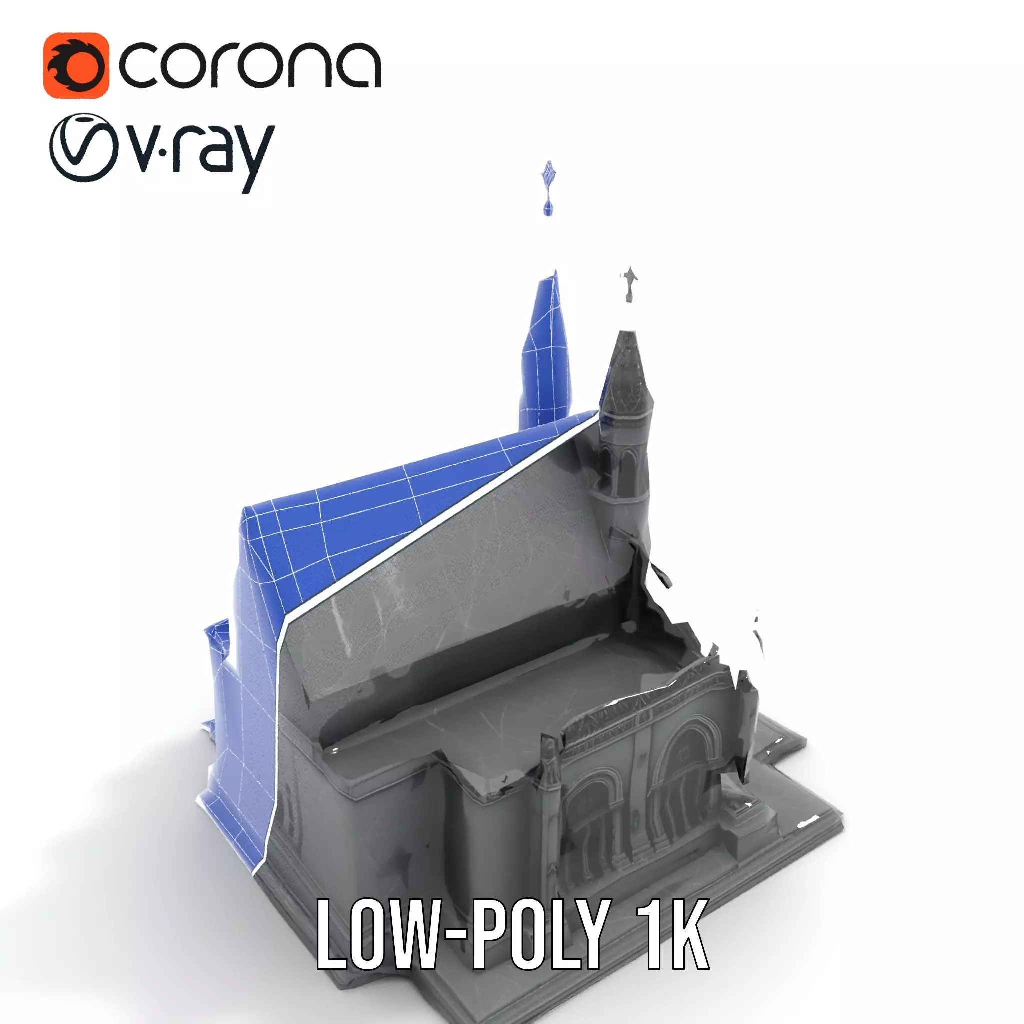 Gothic Stone Cathedral model pack Low-poly 3D model_25