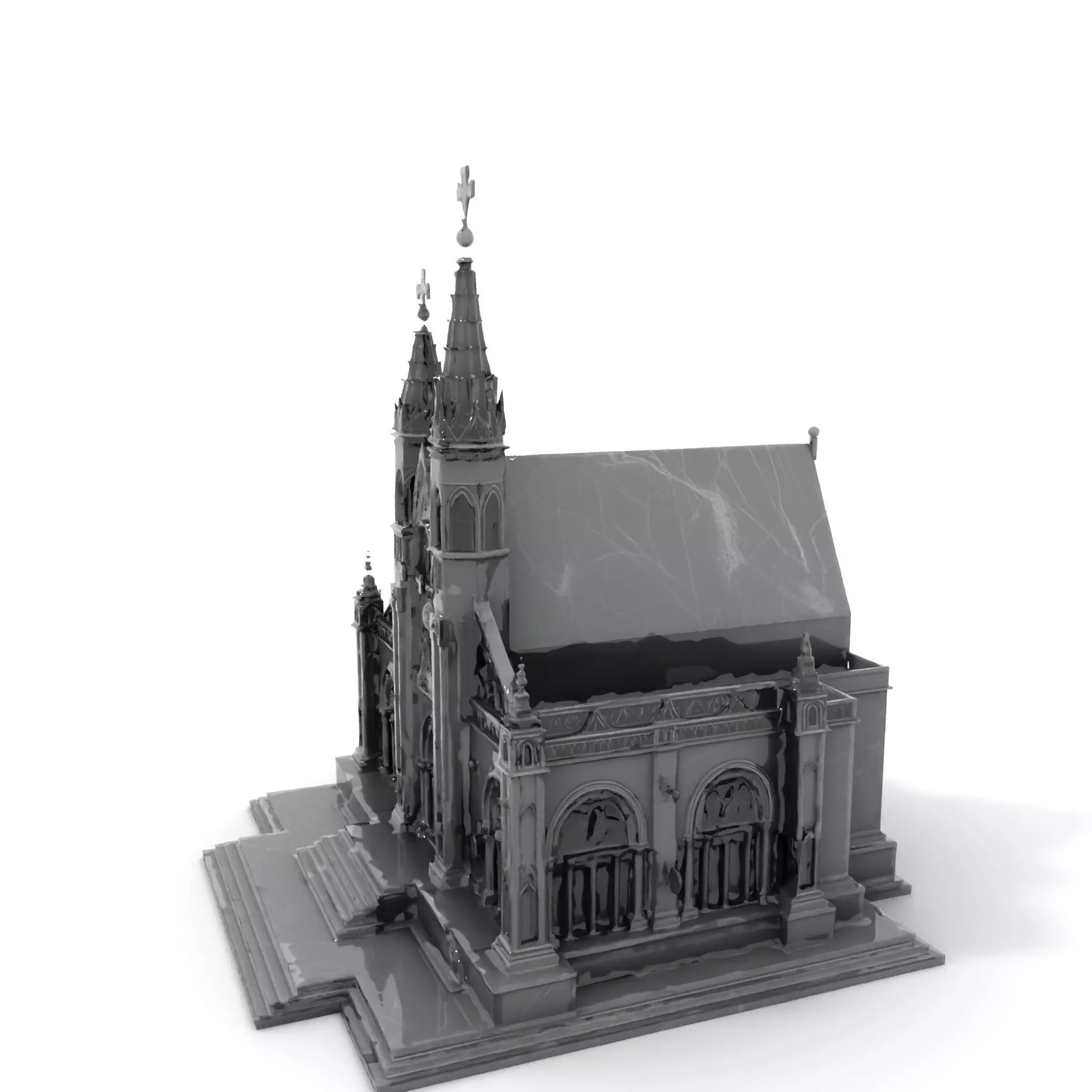 Gothic Stone Cathedral model pack Low-poly 3D model_15