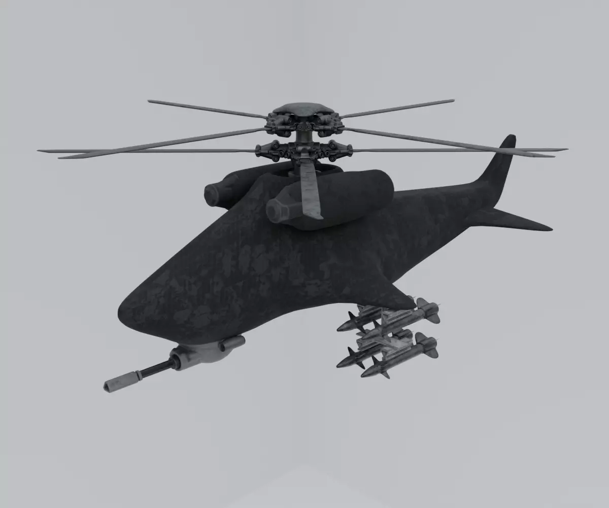 Scifi Drone Helicopter Free 3D model
