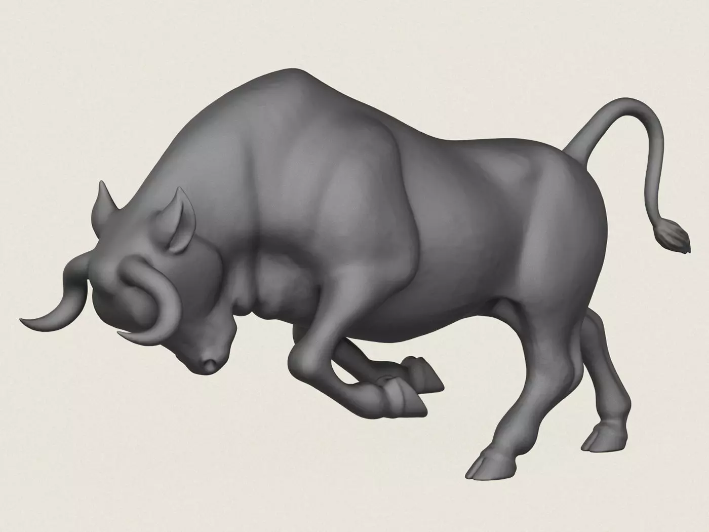 Charging Bull Print Ready 3D Model  3D print model_0
