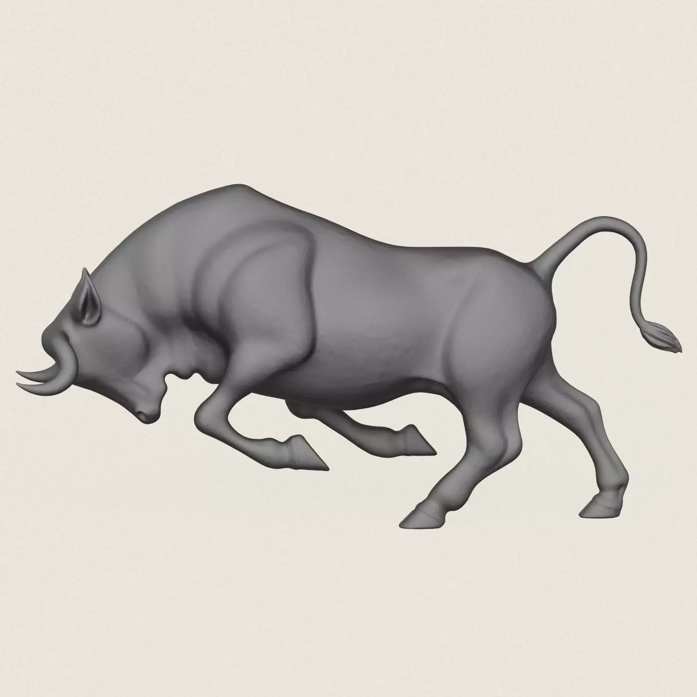 Charging Bull Print Ready 3D Model  3D print model_2
