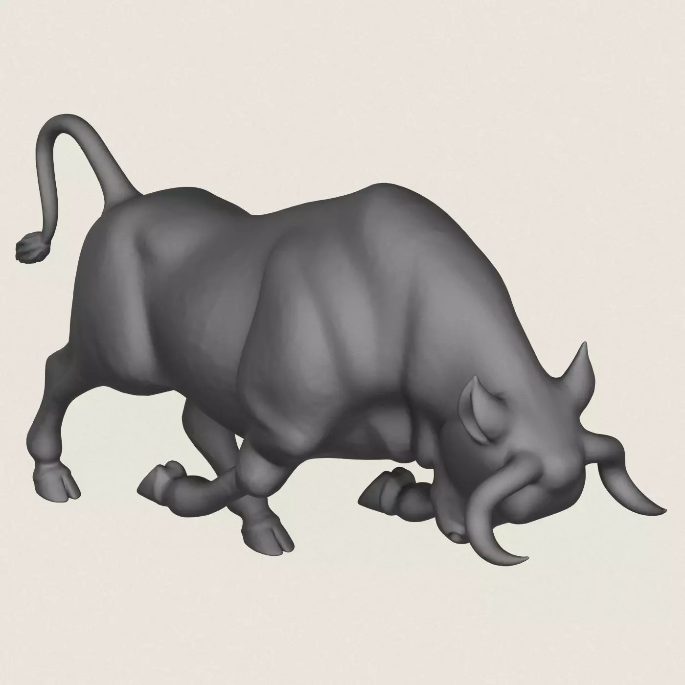 Charging Bull Print Ready 3D Model  3D print model_3