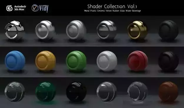 Material set Vol 1 for Vray 3D model