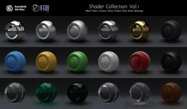 Material set Vol 1 for Vray 3D model_0