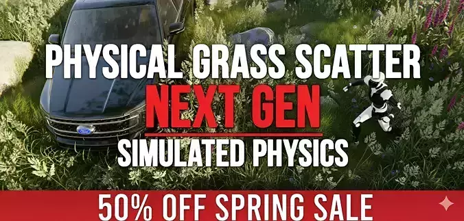 Next Gen Physical Grass Scatterer Low-poly 3D model