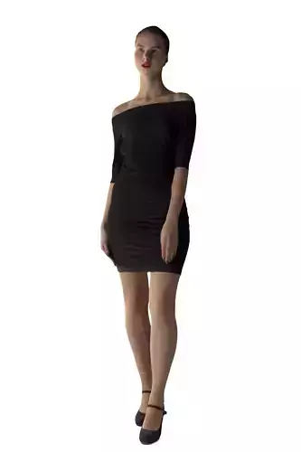 Beautiful Woman in a Small Black Dress