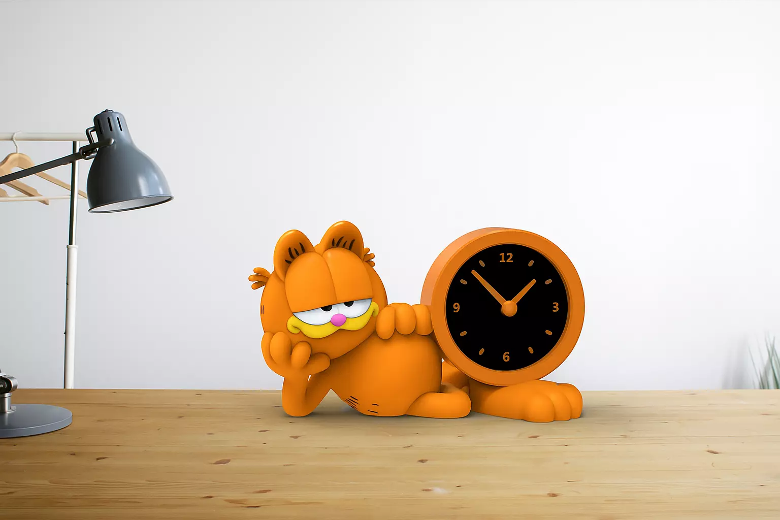 Garfield desk clock 3D print model