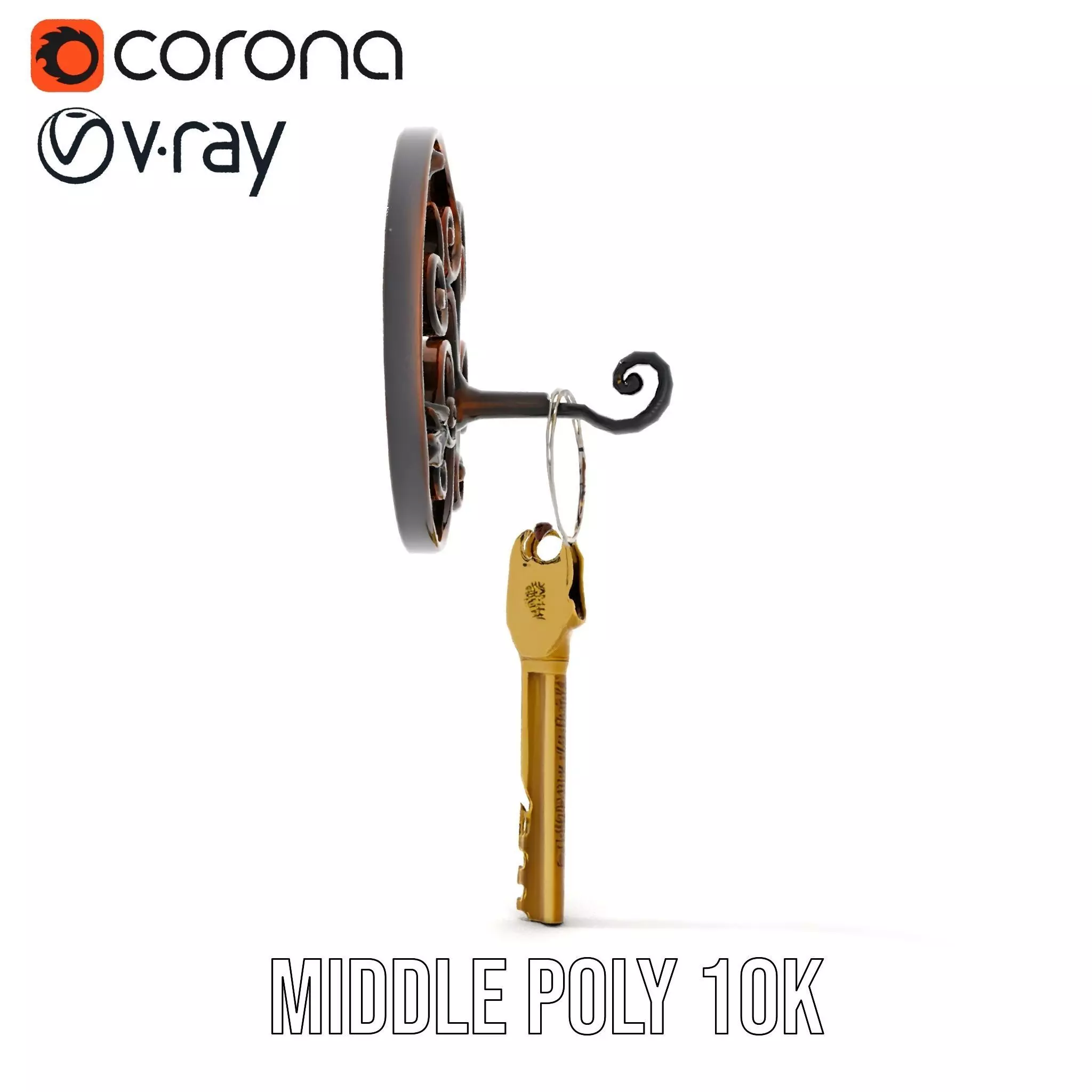 Antique Iron Key Holder model pack Low-poly 3D model_13
