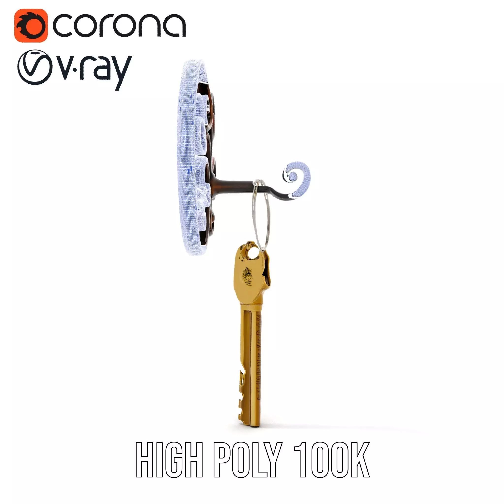Antique Iron Key Holder model pack Low-poly 3D model_34